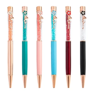 New Crystal Metal Ballpoint Pen with Custom Logo for Advertising Promotional and Wedding Gift 1.0mm Black Ink