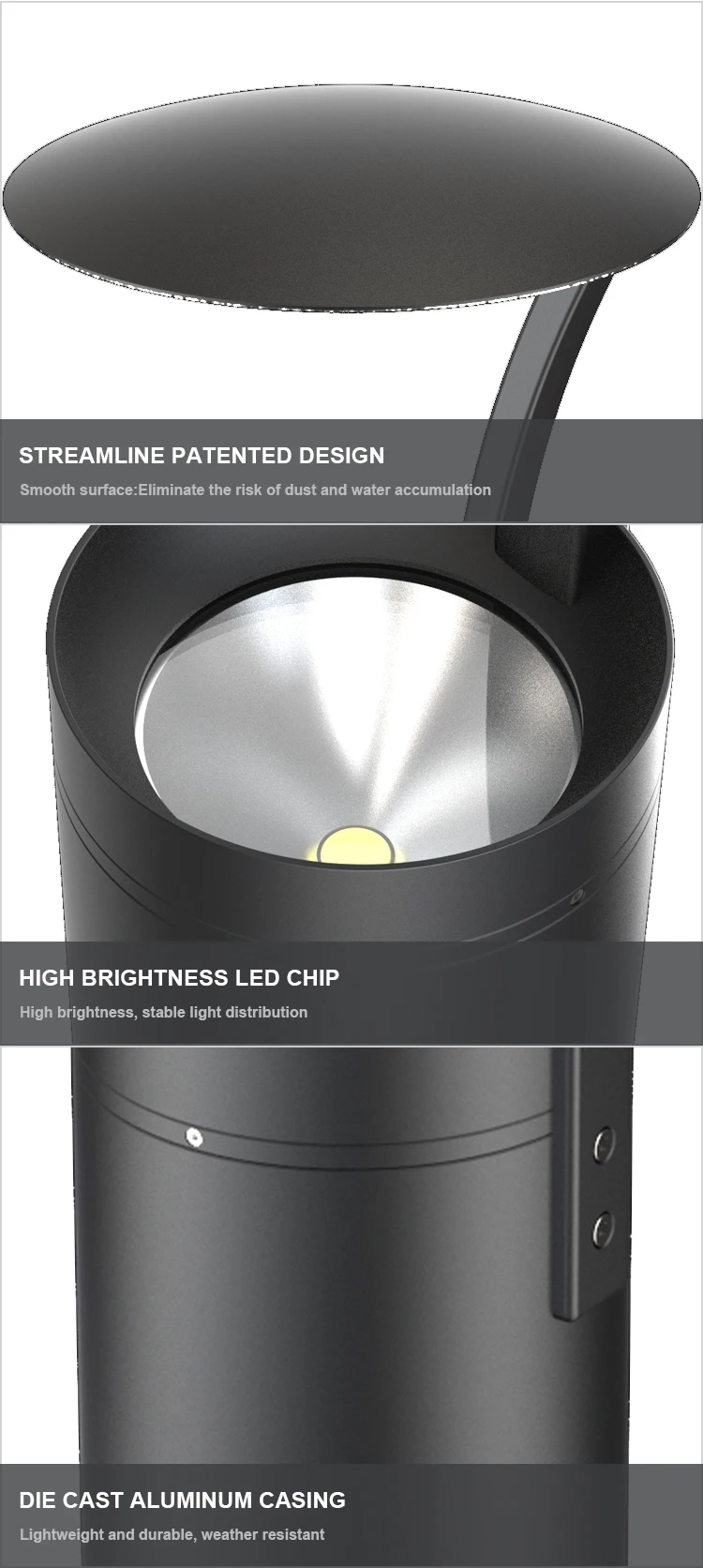 10W LED Landscape Path Lights - 2ft Aluminum Outdoor Garden Lighting, Warm White, IP65 Waterproof