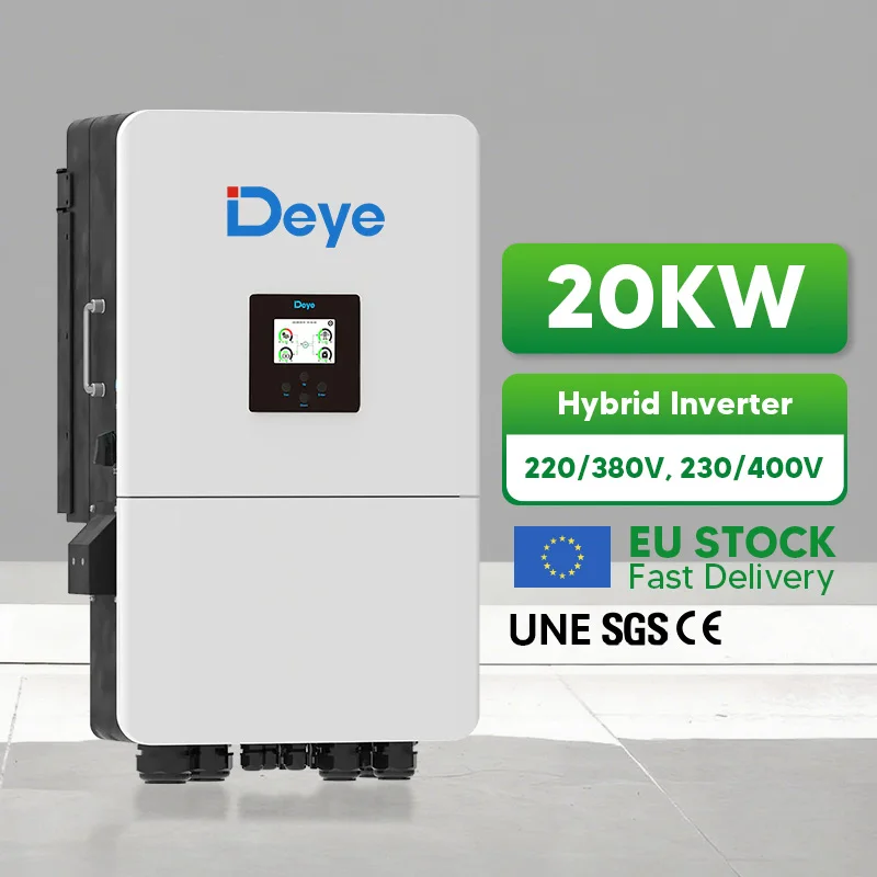 Suosittu EU-versio Deye 20 kW hybridinvertteri kolmivaiheinen 380 V SUN-20K-SG05LP3-EU-SM2 tehdashinnalla 15 kW 18 kW Ip65