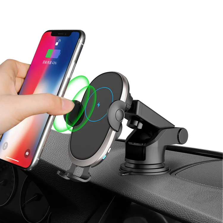 Global Bridge 10W Smart Sensor Automatic Car Wireless Charger Universal Car Holder For iPhone For Huawei
