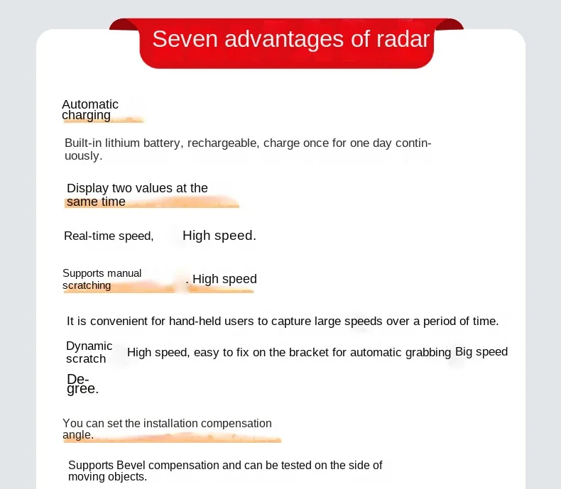 Handheld Radar Speed Gun for Cars - High Precision Velometer Speed ...