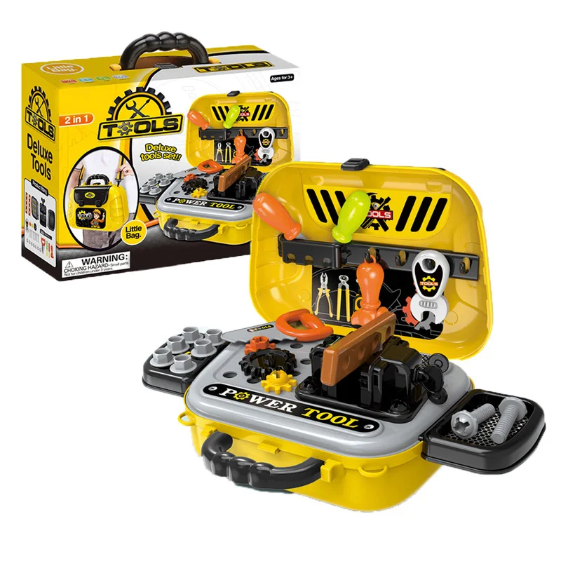 2 in 1 Tool Kit Backpack Toy Building Tool Toys Set Easy Carry Bag Toy