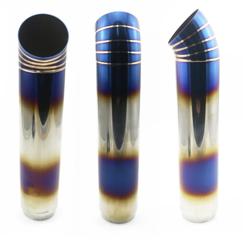 Car Modification Burnt Blue Tailpipe Decorative Muffler Stainless Steel ...