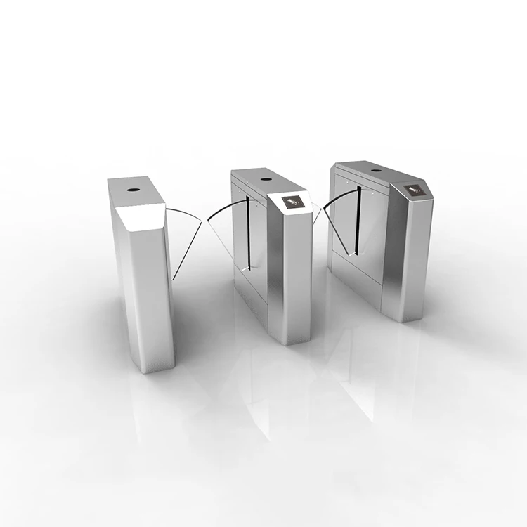 Access Control Electronic Turnstile Flap Barrier Gate Use for Office Building Entrance Two Motors Wing Gate