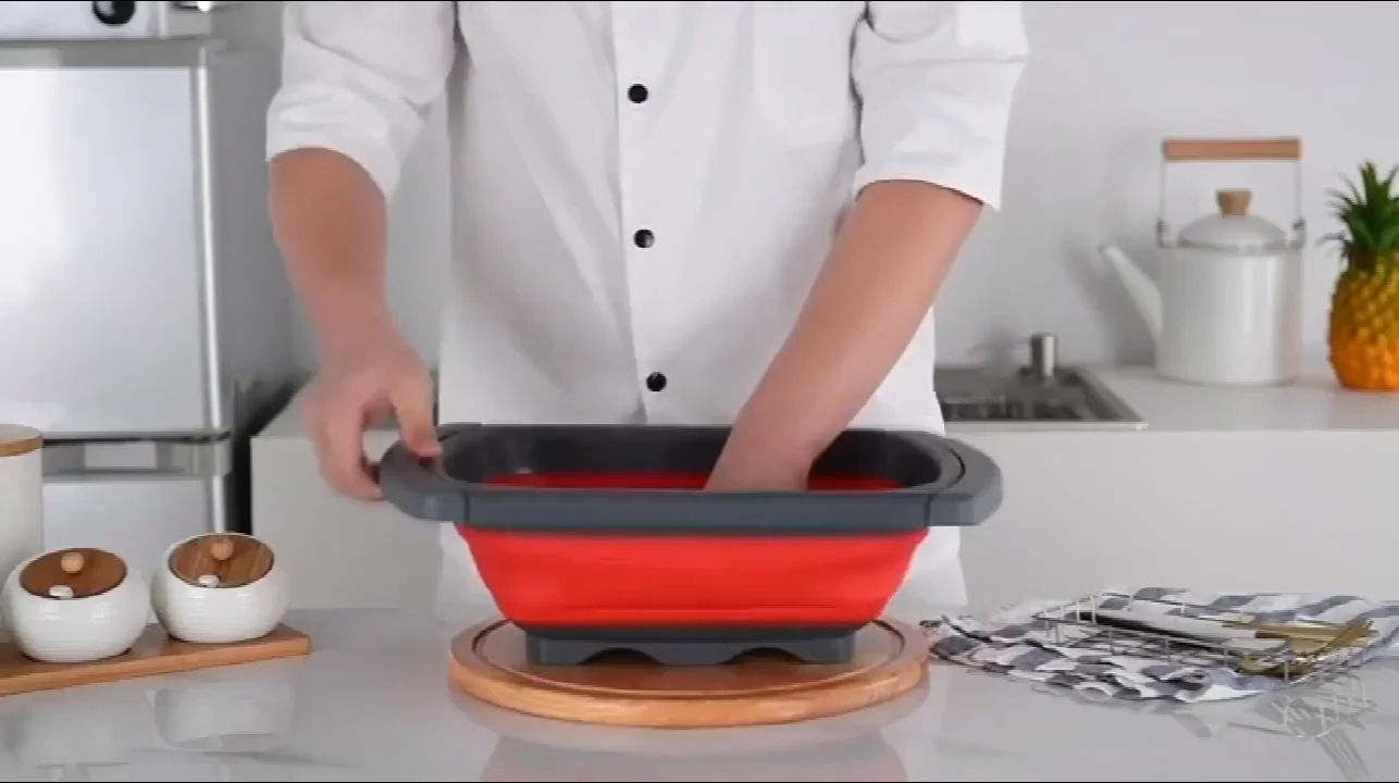 Dishwashersafe Adjustable 6quart Folding Vegetable Fruit Collapsible