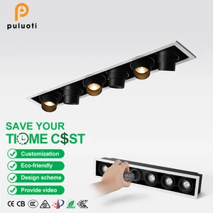 PULUOTI Adjustable Telescopic Square LED Stretch Down Light Office Home Project Ceiling Spotlight with Embedded MR16/GU10