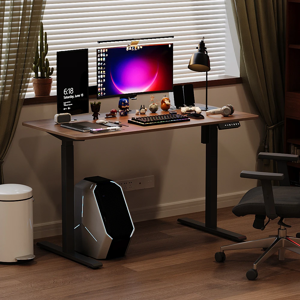 NEW Model High Quality Office Computer Table Single Motor Black Sit Standing Desk Electric Height Adjustable Desk