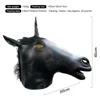 Masque en latex licorne noire