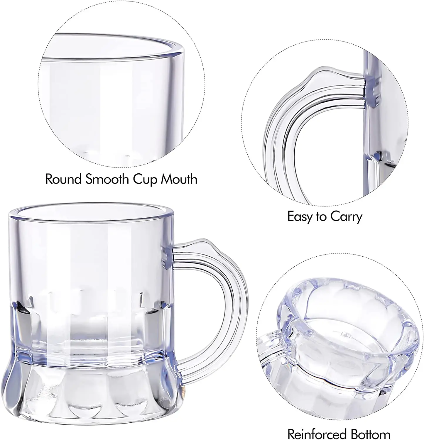 Mini Beer Mug Personalized Shot Glasses 1oz / 2oz Custom Logo Shot