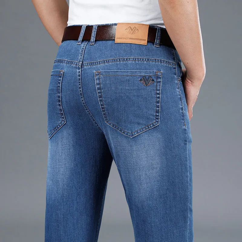 Мужские повседневные Прямые хлопковые джинсы