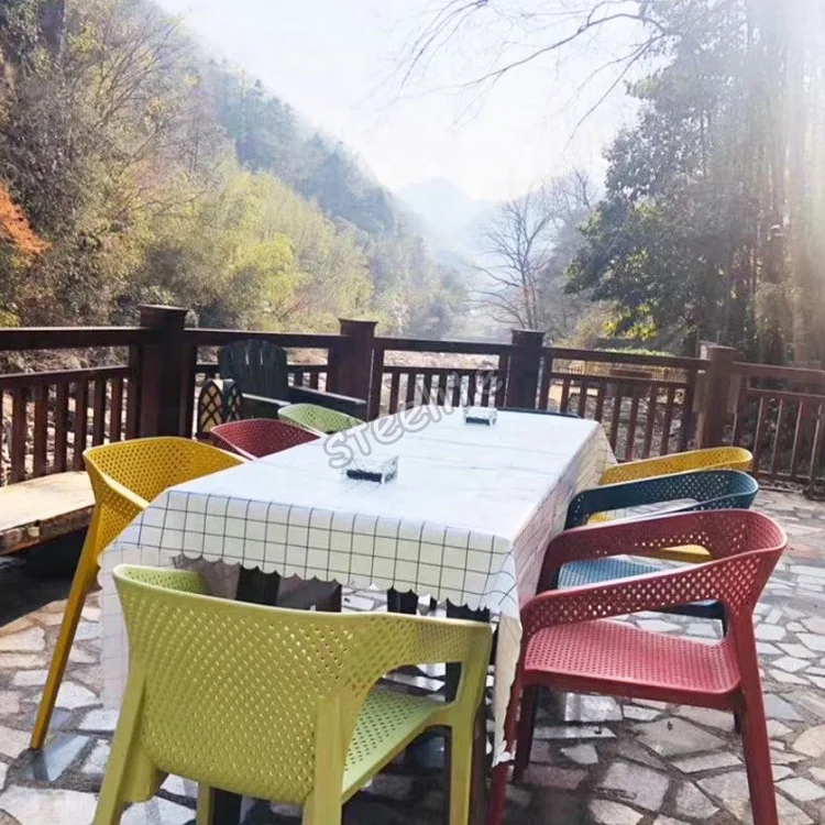 
Оптовая продажа, складной пластиковый стул steelite, Штабелируемый садовый уличный стул, пластиковые стулья для кафе с расслабляющим креслом 