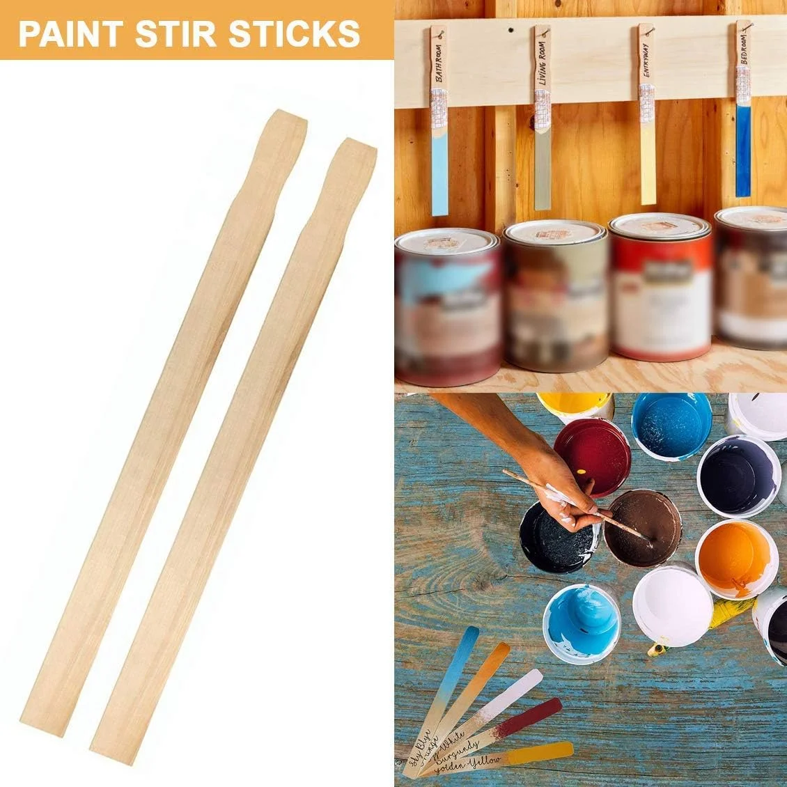 Hardwood Paint Stirrers,Epoxy Or Resin Wood Stirring Paddles,Garden Or