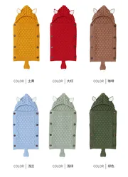 INS/тренд, детский вязаный однотонный конверт с защитой от ударов, детский спальный мешок