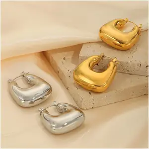 Earrings Kawaii U-shaped seiko Daily Necessities High Quality Color Party Stainless Steel Cultural Earring Hoops Christmas