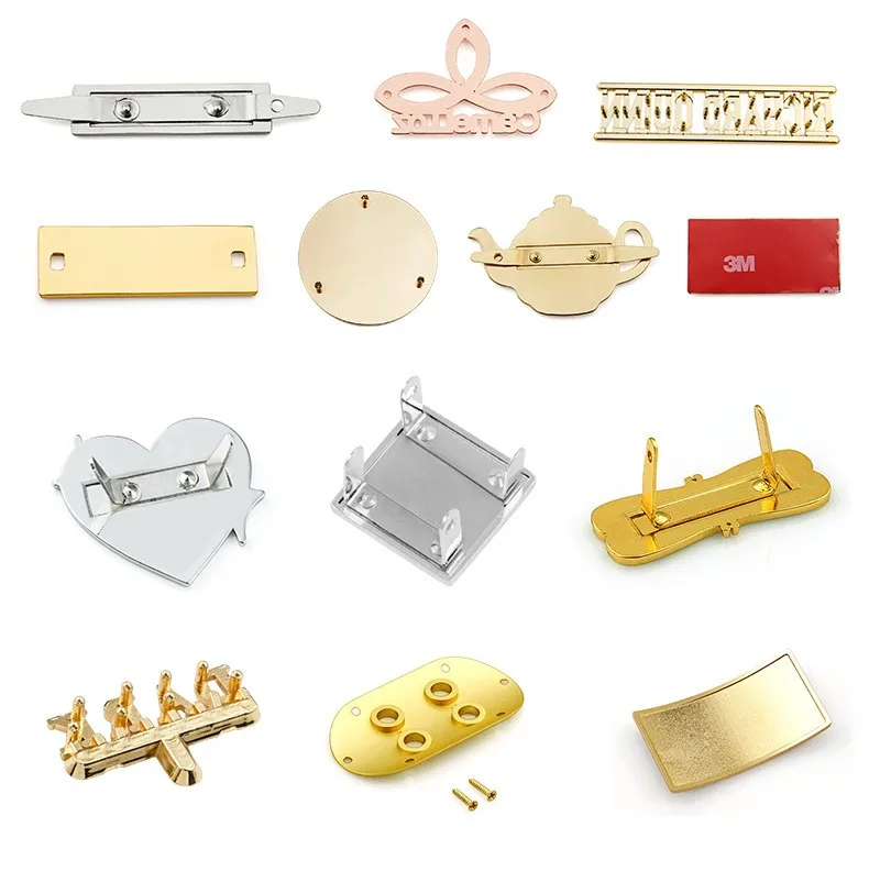 Custom High Quality Metal Labels for Clothing and Handbags Gold & Silver Plating Logo Tags Roll-Shaped Garment Accessories