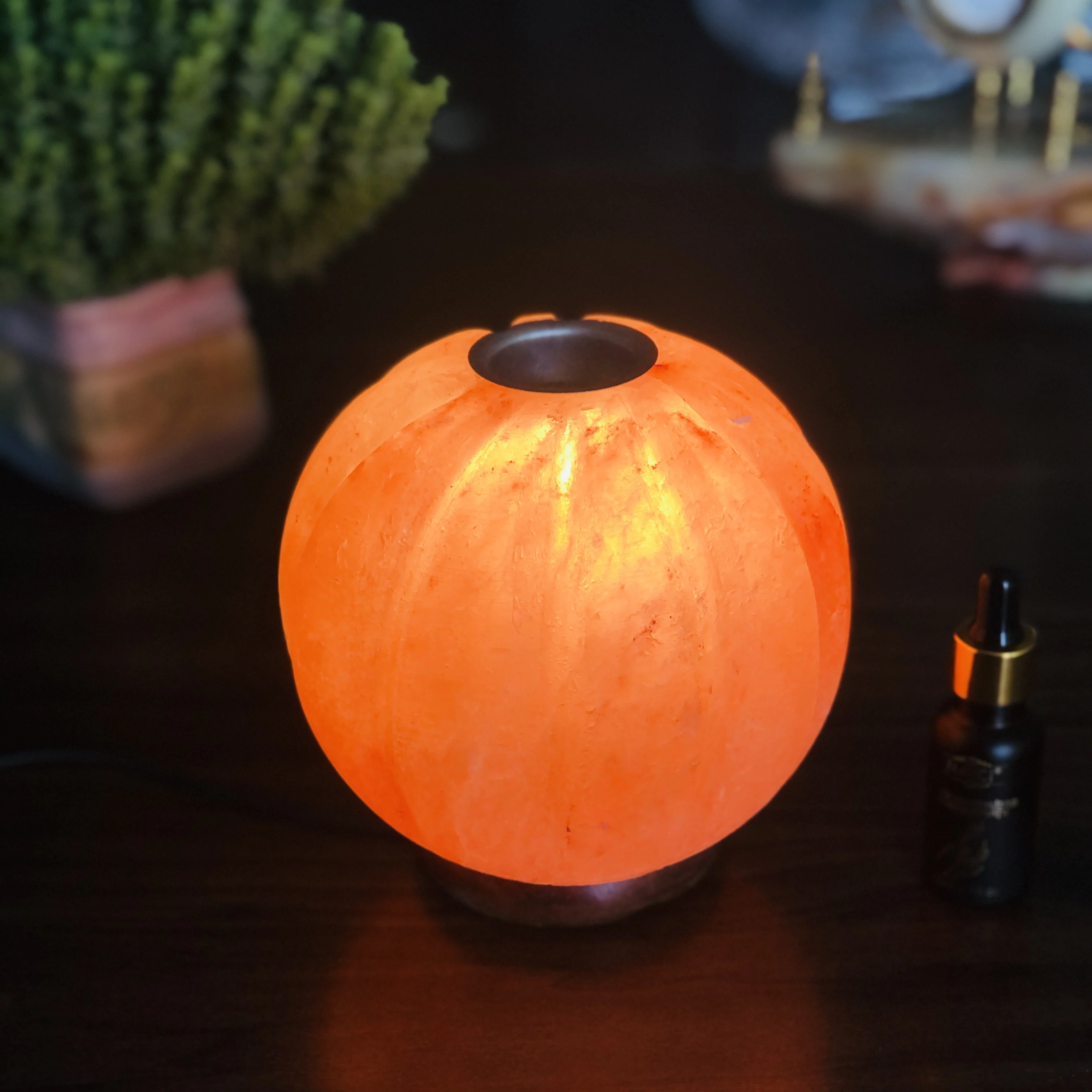 wholesale himalayan crystal salt lamp aroma lamp pumpkin shape
