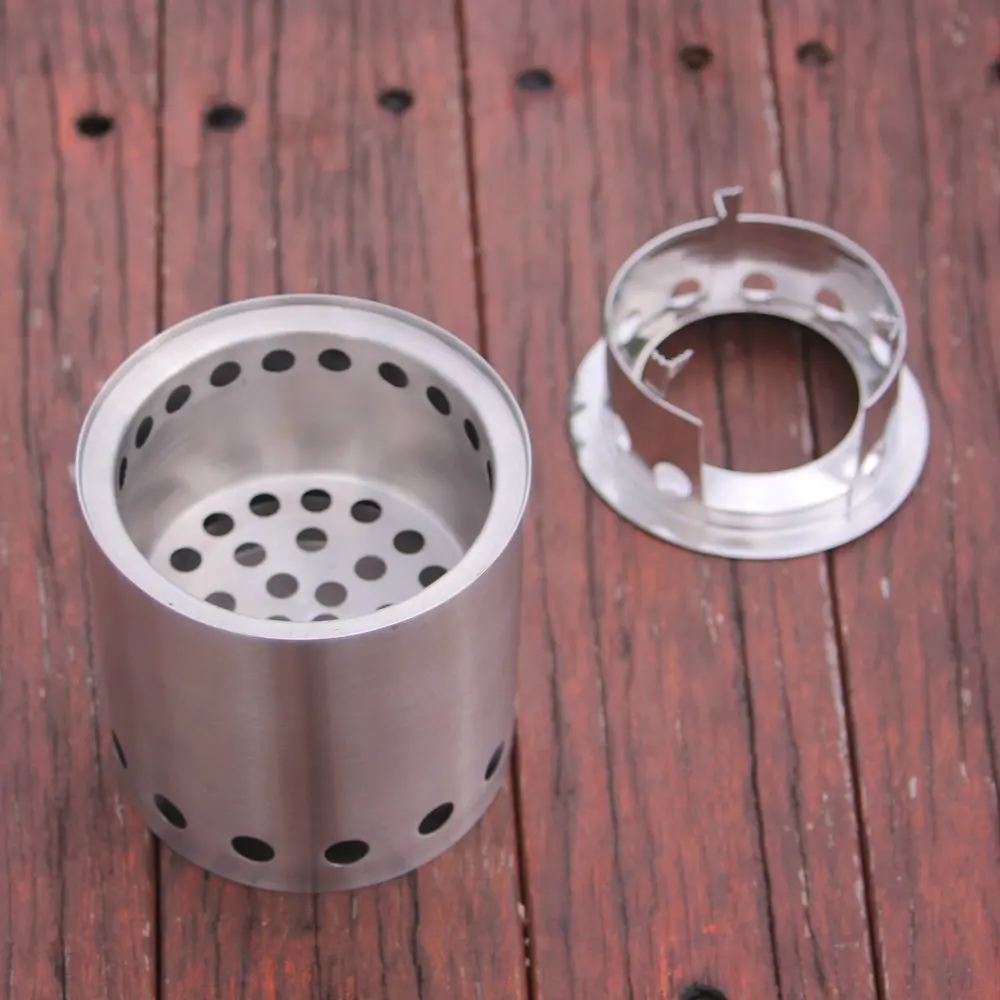 China Supplier SRDWOS Stainless Steel Charcoal Cooking Stove Burns Biomass Lightweight Portable Folding Eco-friendly Camping