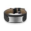 Black leather + blank steel-colored plate