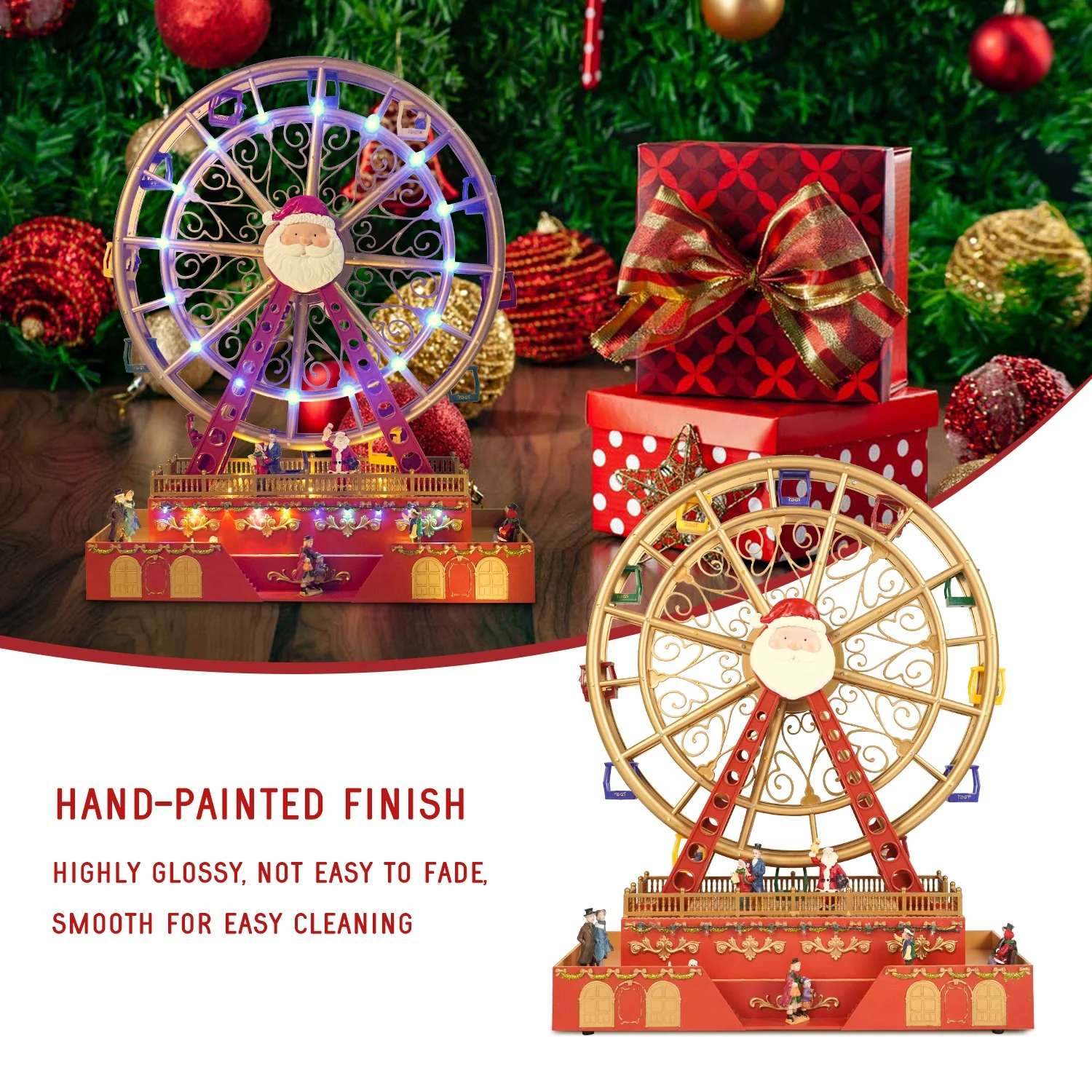 ノエルフェリスホイール音楽ボックス LEDライト付きクリスマス装飾