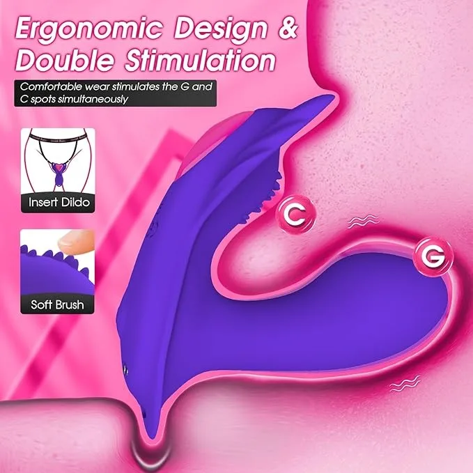 Smart Control Strap-on 9 Vibration Modes Outdoor Hidden 3 in 1 Wearable G Spot Stimulation Panty Butterfly Vibrators