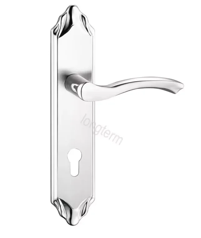 SUS304 Door Hardware Locks and Handles Stainless Steel Plate Handle Privacy Wooden Panel Door Lock Set with Lock Body Keys