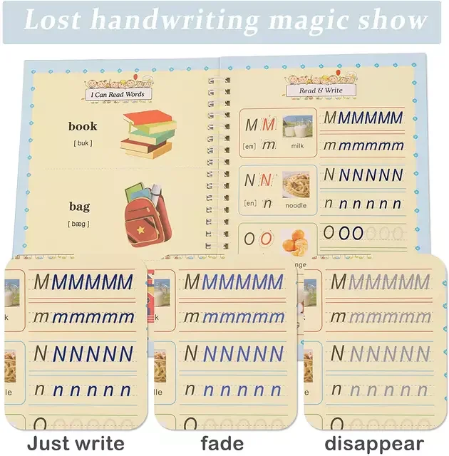 Disappear Ink Pen Handwriting Reusable Sank Magic Practice Copybook Stencil