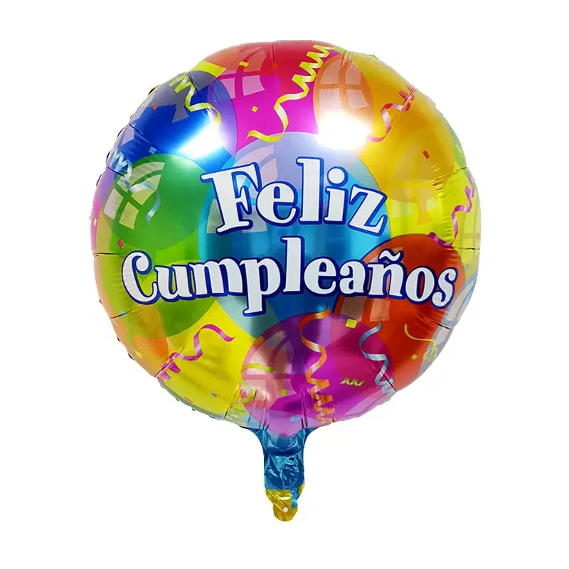 Globos Spanish Feliz Cumpleanos Foil Balloons 18 Inch Round Helium ...