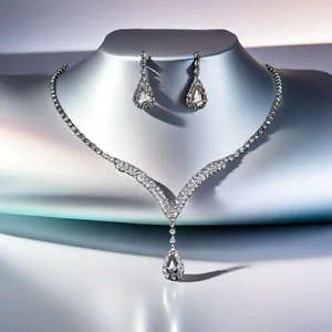 Luxury Diamond Rhinestone Wedding Designer Inspired Jewelry Sets Joias De Luxo Necklaces Fancy Jewellery for Ladies Women Set