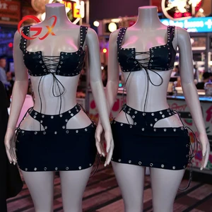 GX1377 Fashion Summer Street Wear Vintage Ladies Unique Hollow Out Skirts Women Irregular Super Mini Skirt