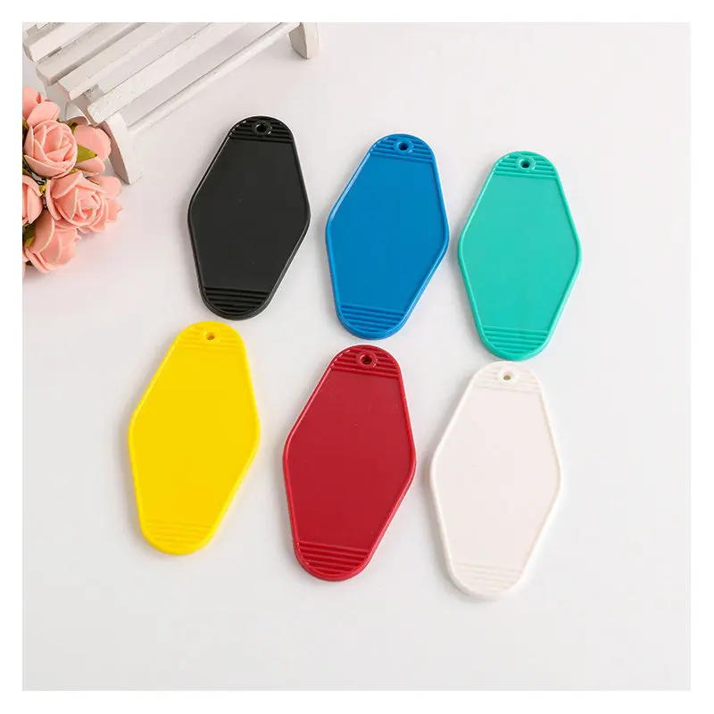 Chaveiros em Branco para Hotel e Motel, Chaveiros em Plástico em Formato de Losango, Dupla Face, para Sublimação e Transferência Térmica