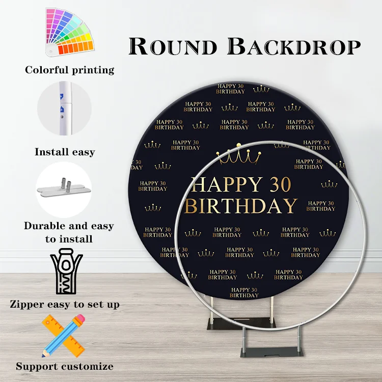 День Рождения Вечеринка свадьба Мероприятия Малыш Синий чехол круглая бархатная декорация 6.5ft подставка Чехлы детский душ