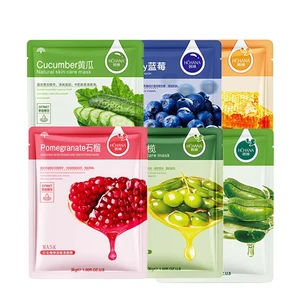 OEM Rorec Collagen Plant Extract Moisturizing Nourishing Olive Honey Aloe Vera Pomegranate Blueberry Cucumber Sheet Face Mask