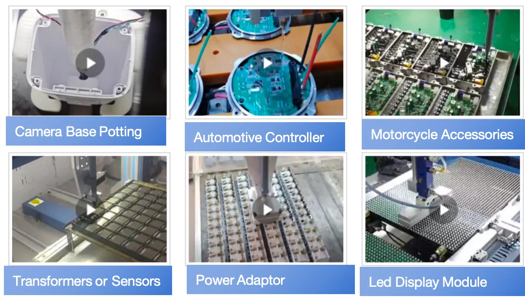 Máquina automática de distribución de pegamento para macetas de dos componentes Máquina robótica de distribución de pegamento epoxi 2