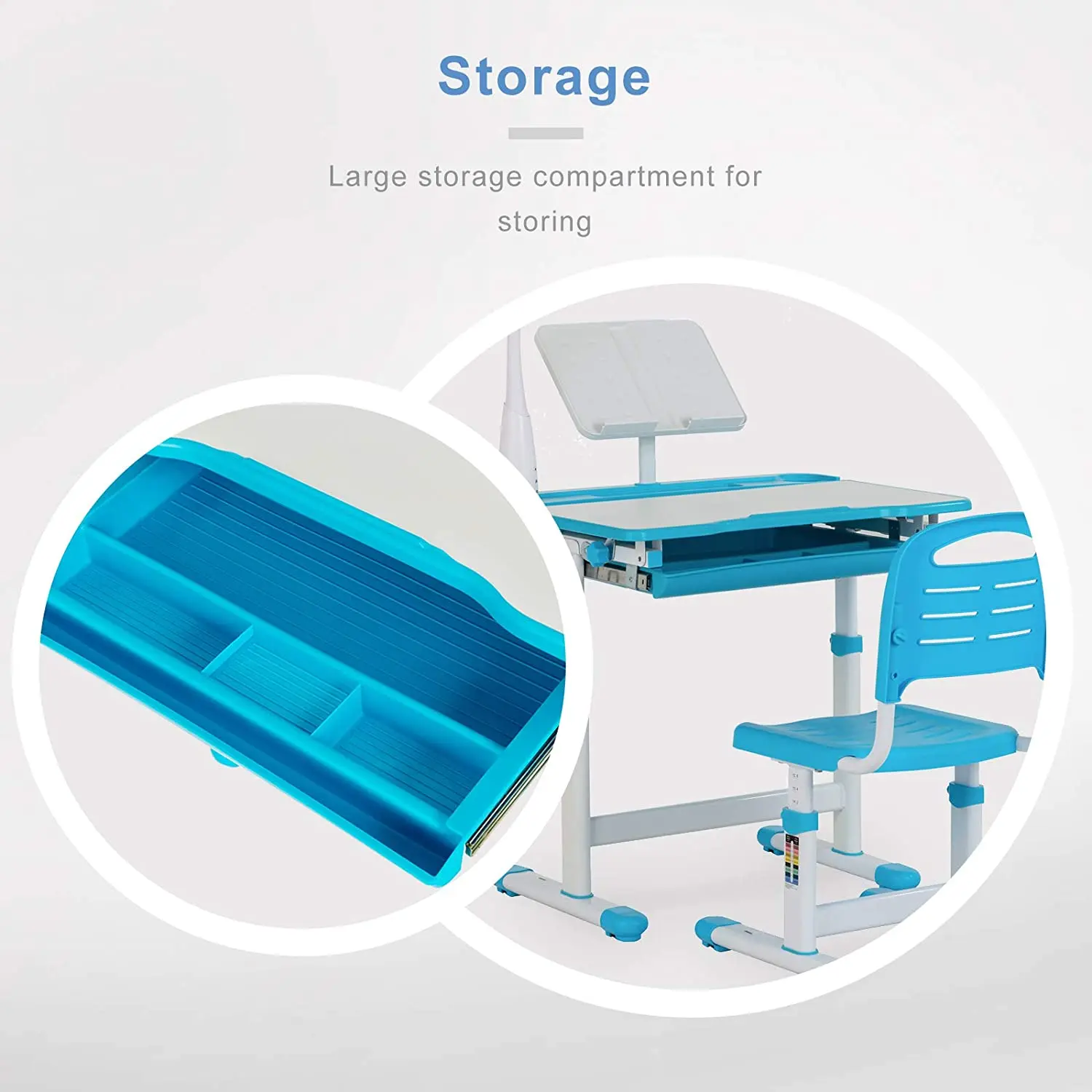 Children Drawing Study Table Chair Set Pink Blue Home Use Student Chair