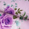 digital printed polyester faux linen print fabric