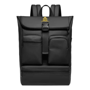 Customizable Men's Large Waterproof Shockproof Backpack with Stylish Design Comfort Polyester Lining Zipper Closure PVC Material