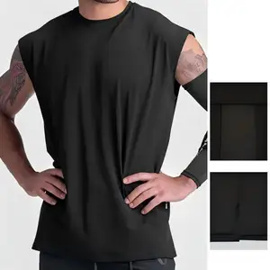 American Style Quick Dry Polyester Men's Casual Fitness Top Tank Loose Spring Summer Blank Men's Sleeveless T-shirt