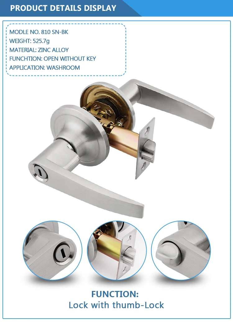 Roeasy Zinc Alloy Door Locks For Aluminium Wooden Doors Level Handle