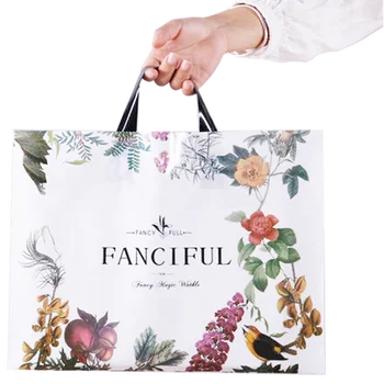 Custom plastic handle shopping bag hdpe plastic single-layer plastic bags With your logo handle carrier bags