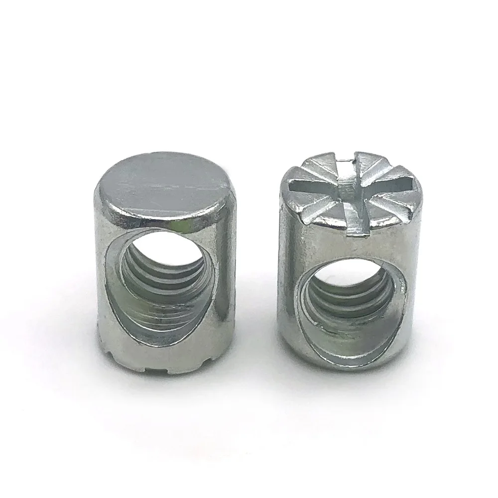 Tuerca de inserci&oacute;n de orificio de espiga ranurada Tuercas de barril de conector de rosca interior de acero inoxidable para muebles