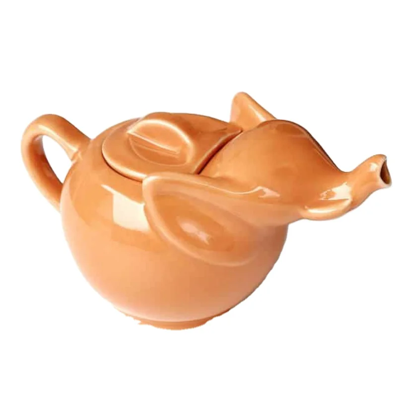Unique Animal Elephant Shape Small Kettle Tea Set Porcelain Tea Pot for Home Office