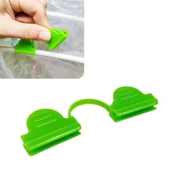 50 PCS 6 MM Double Head Plastic Film Buckle Plastic Clips Garden Support Frame Clips for Greenhouse Clamps