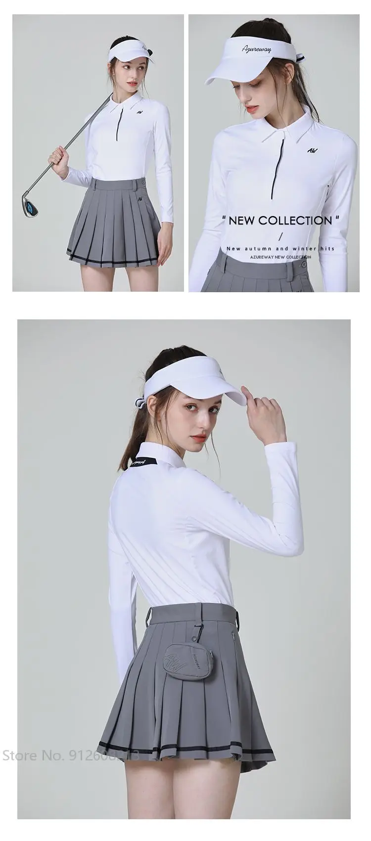 Custom Ladies Golf Culottes Women Golf Pleated Skirts High Waist Tennis