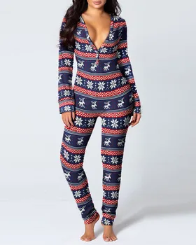 Wholesale Plus Size Women Fleece Printed Onesie Sleepwear Luxury Adult Footed Pajamas For Women Pajamas