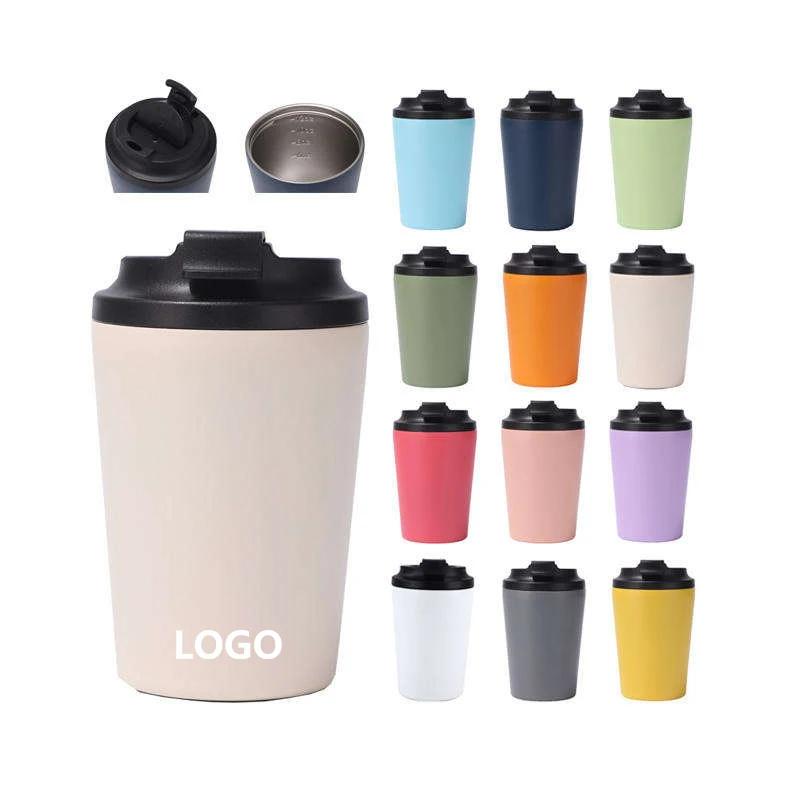 Custom Logo Insulated 8oz 12oz 16oz Stainless Steel Coffee Travel Cup Portable Double-Wall Vacuum Coffee Mugs with Leakproof Lid