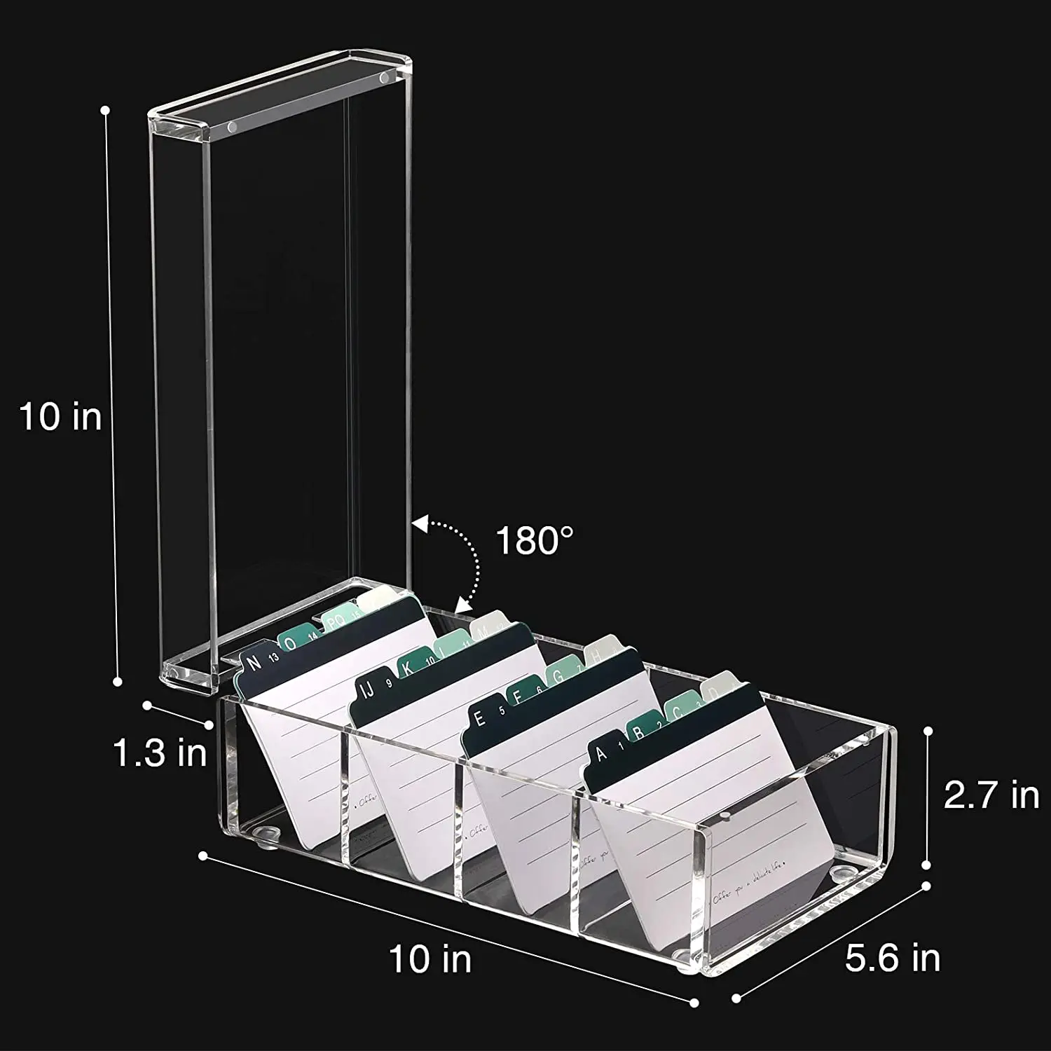 PARTSPOWER Visitenkartenhalter Aus Acryl – Schlanker 1-Schlitz-Organizer Für Den Schreibtisch