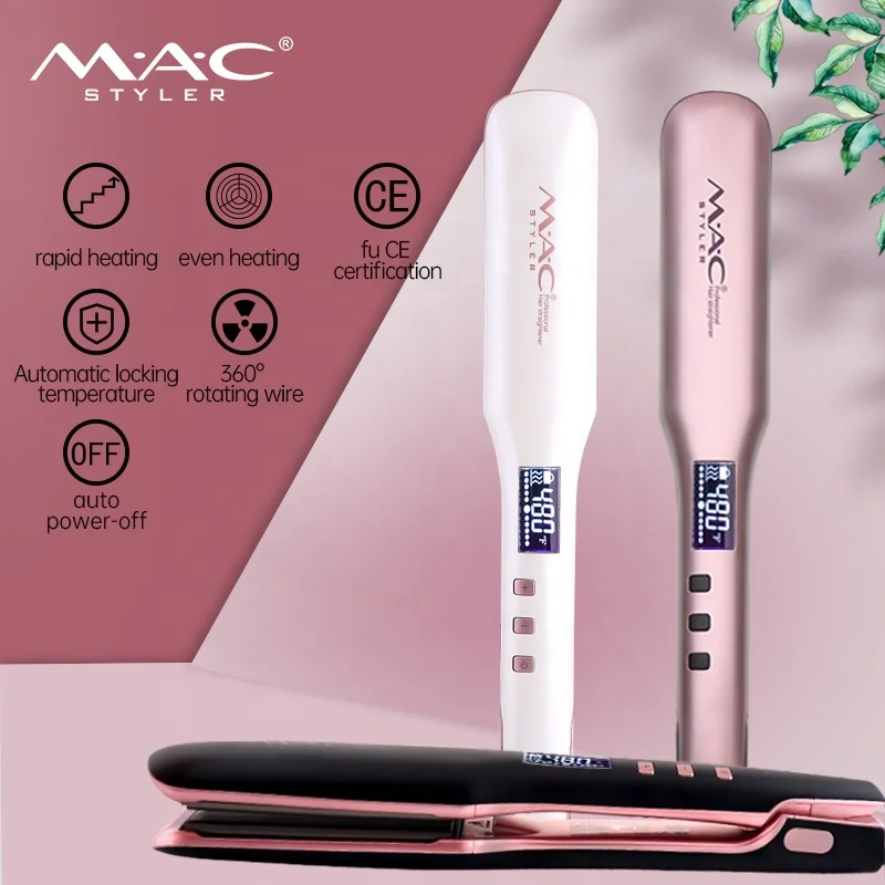 MAC Titanium Flat Irons Salon Hotel Hair Straightener OEM Tourmaline Ceramic Flat Iron Hair Straighteners Wholesale