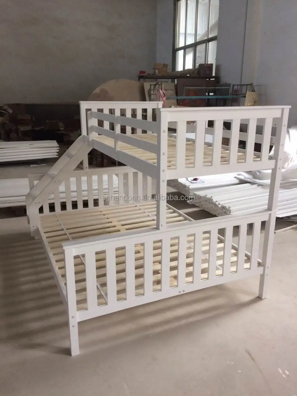 Single Bed Wooden 2 Tier Single Bed With Trundle Bed And Drawers