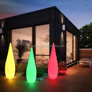 Outdoor LED Floor Lamp Luminous Water Drop Shaped for Hotel Beach Park Lawn Garden Weddings for Christmas Halloween Decorations