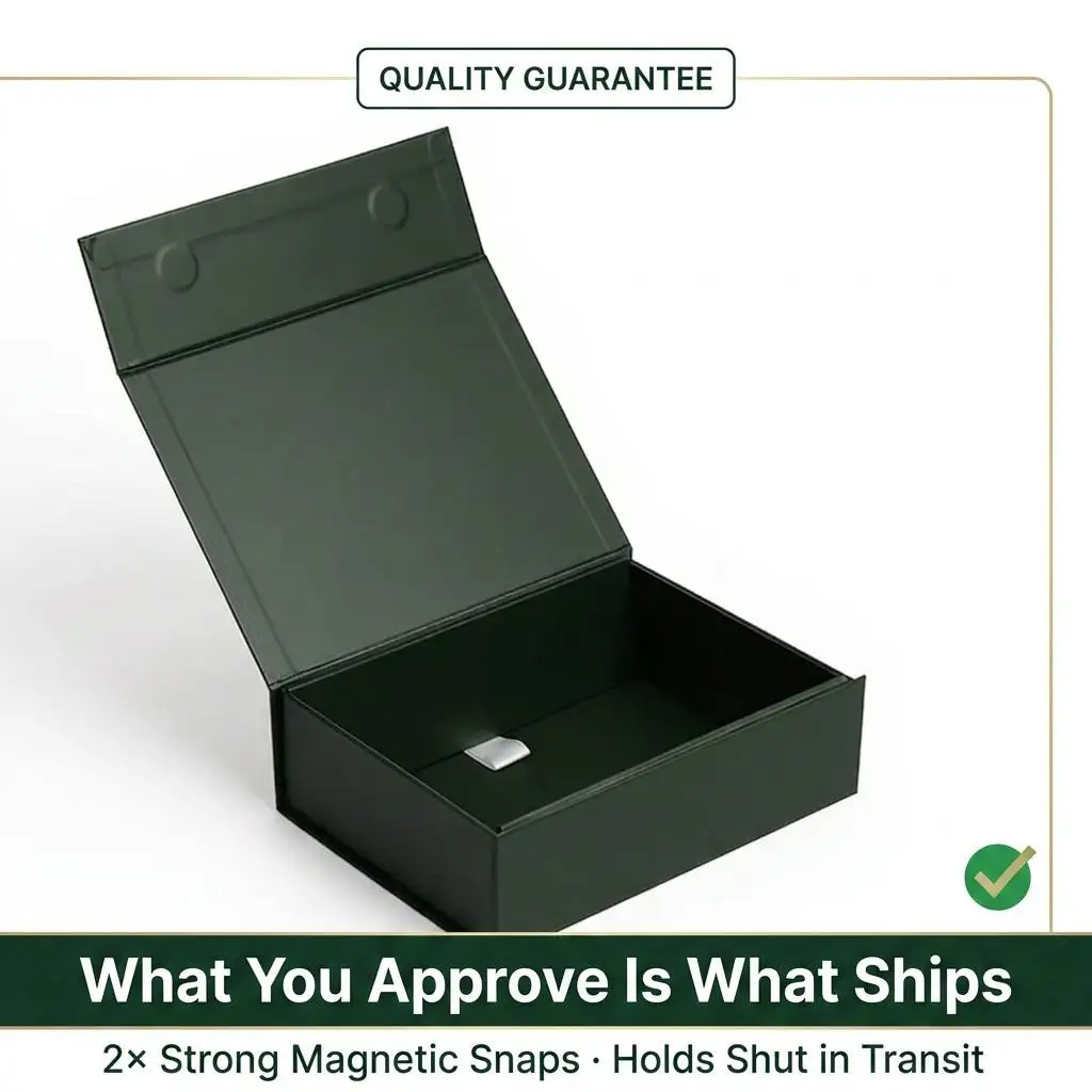 Premium Crush-resistant Magnetic Foldable Box for Apparel Brand 1200gsm Rigid Board Flat-ship Space-saving Garment Packaging